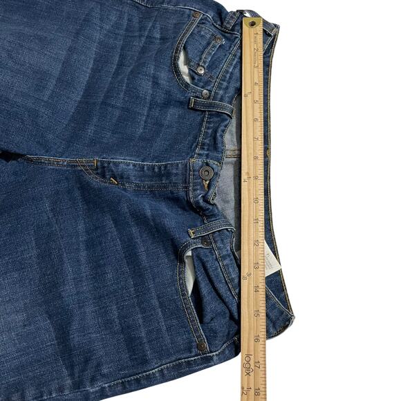 Levis 505 Womens Jeans Size 14 Blue Straight Leg Mid Rise Denim Jeans Zip Fly - Picture 8 of 10